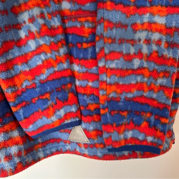 LLBean Kids Mountain Classic Fleece Hooded Jacket Boy Girl Size L 14-16 Blue Red - Picture 8 of 10